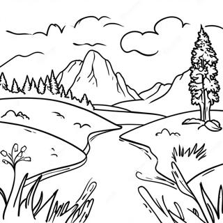 Beautiful Idaho Landscape Coloring Page 57344-45379