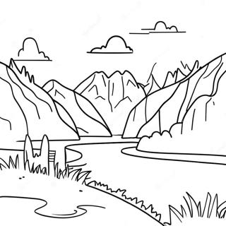 Page À Colorier D'un Beau Paysage De L'idaho 57344-45380