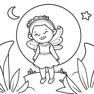 Moon Fairy Magical Garden Coloring Page 57383-45401