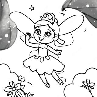 Enchanting Moon Fairy Dancing In The Night Coloring Page 57384-45393