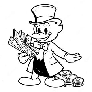 Scrooge Mcduck With Money Bags Coloring Page 57394-45419