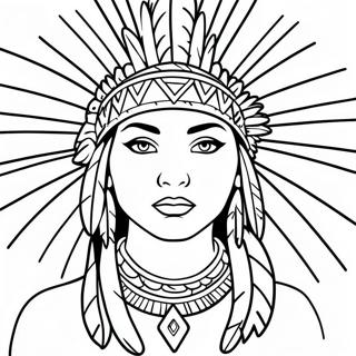 Native American Woman For Adults Coloring Pages