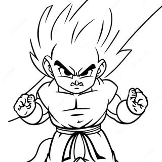 Gohan Super Saiyan 2 Action Pose Coloring Page 57473-45474