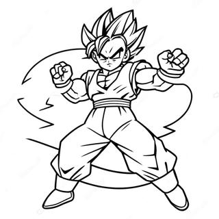 Gohan Super Saiyan 2 Action Pose Coloring Page 57473-45476