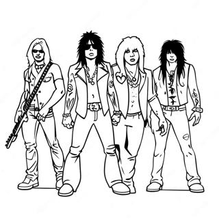 Motley Crue Rock Band Coloring Page 57484-45489