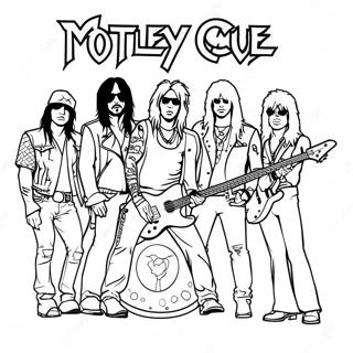 Motley Crue Rock Band Coloring Page 57484-45490