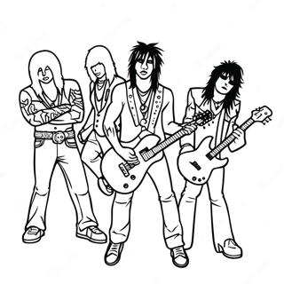 Motley Crue Rock Band Coloring Page 57484-45492