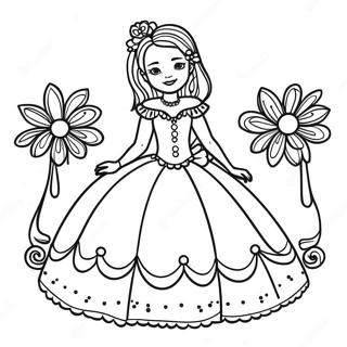 Elegant Quinceanera Celebration Coloring Page 57564-45550