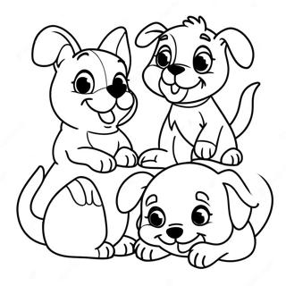 Playful Disney Puppies Coloring Page 57644-45625