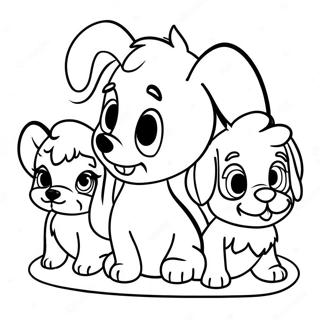 Playful Disney Puppies Coloring Page 57644-45627