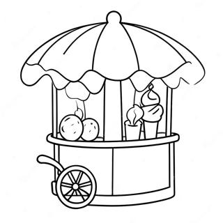 Colorful Cotton Candy Stand Coloring Page 57714-45673