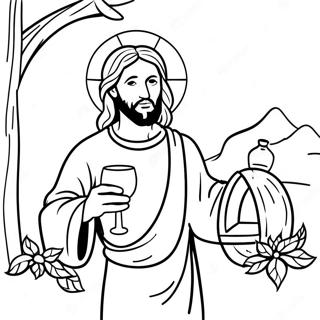 Jesus Turns Water Into Wine Coloring Pages