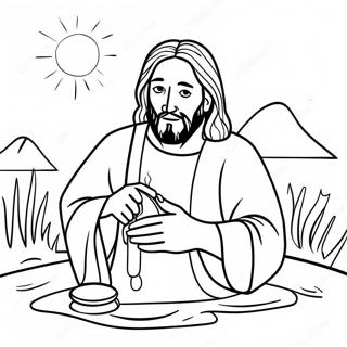 Jesus Turns Water Into Wine Coloring Page 57733-45683