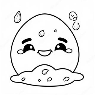 Cute Rain Drop With Smiling Face Coloring Page 57814-45738