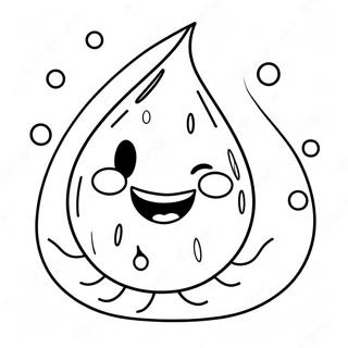 Cute Rain Drop With Smiling Face Coloring Page 57814-45739