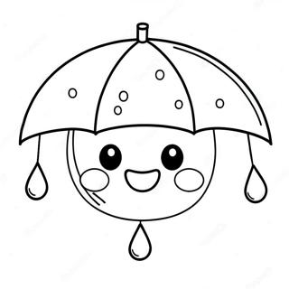 Cute Rain Drop With Smiling Face Coloring Page 57814-45740