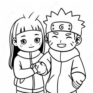 Niedliches Naruto Und Hinata, Die Händchen Halten Ausmalbild 57894-45803