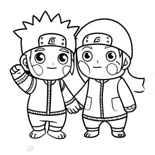 Niedliches Naruto Und Hinata, Die Händchen Halten Ausmalbild 57894-45804