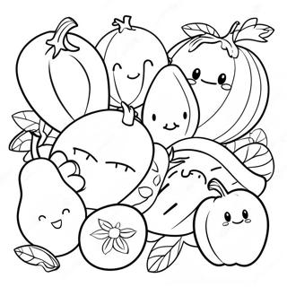 Healthy Fruits And Vegetables Coloring Page 57914-45809