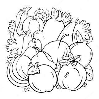 Healthy Fruits And Vegetables Coloring Page 57914-45810