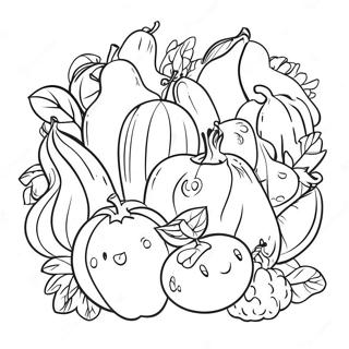 Healthy Fruits And Vegetables Coloring Page 57914-45812