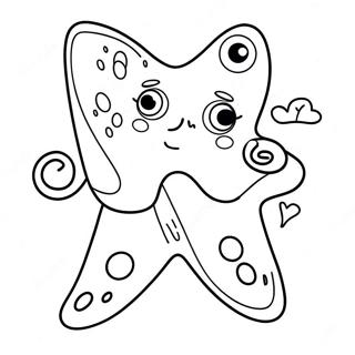 Cute Starfish With Big Eyes Coloring Page 5791-4610