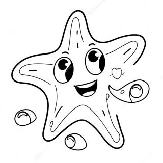 Cute Starfish With Big Eyes Coloring Page 5791-4611