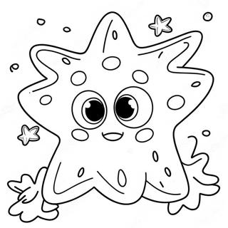 Cute Starfish With Big Eyes Coloring Page 5791-4612