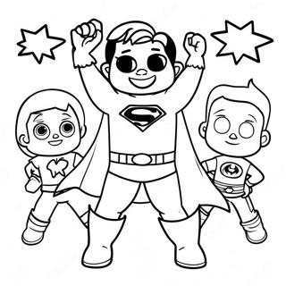 Superhero Birthday Party Coloring Page 57973-45860