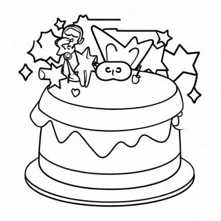 Colorful Superhero Cake Coloring Page 57974-45861