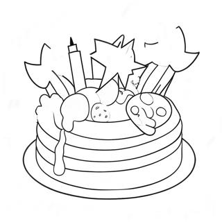 Colorful Superhero Cake Coloring Page 57974-45862