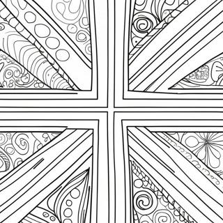 Union Jack With Fun Patterns Coloring Page 58064-45931