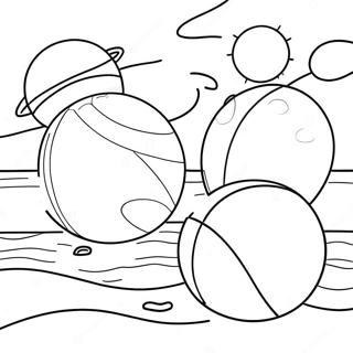 Bouncing Beach Balls Coloring Page 58084-45954