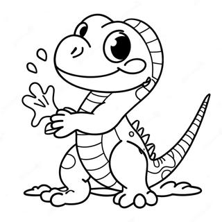 Cute Lizard Coloring Pages