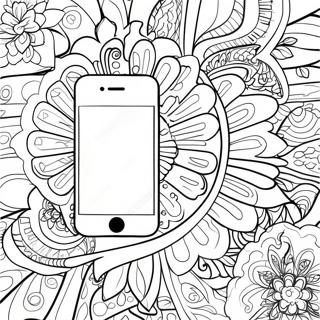 Iphone 14 With Colorful Background Coloring Page 58104-45982