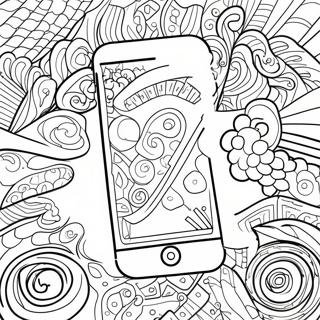 Iphone 14 With Colorful Background Coloring Page 58104-45984