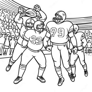 Football Players Celebrating Touchdown Coloring Page 5811-4621