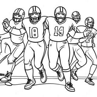 Football Players Celebrating Touchdown Coloring Page 5811-4622