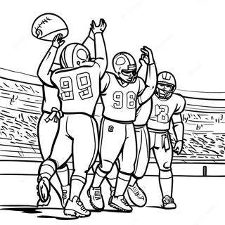 Football Players Celebrating Touchdown Coloring Page 5811-4623