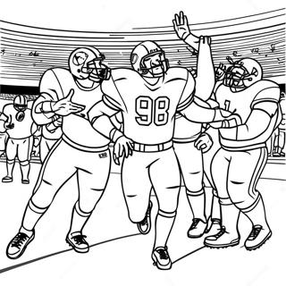 Football Players Celebrating Touchdown Coloring Page 5811-4624