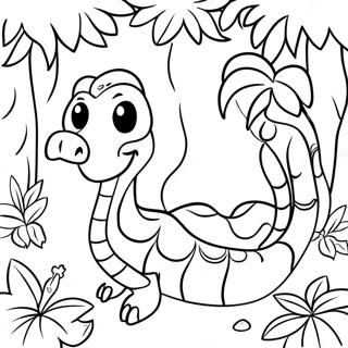 Cute Boa Constrictor In Jungle Coloring Page 58154-46030