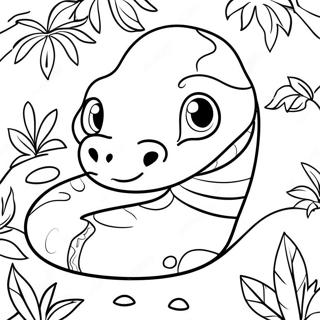 Cute Boa Constrictor In Jungle Coloring Page 58154-46032