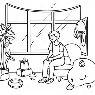 Chill Lofi Scene Coloring Page 58234-46073