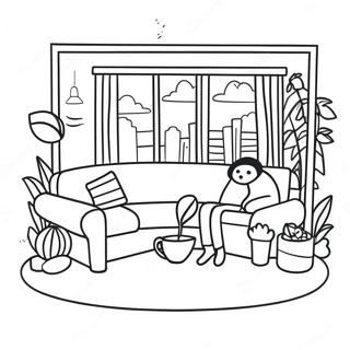 Chill Lofi Scene Coloring Page 58234-46074