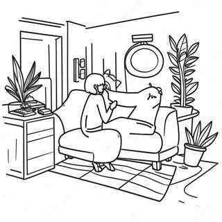 Chill Lofi Scene Coloring Page 58234-46075