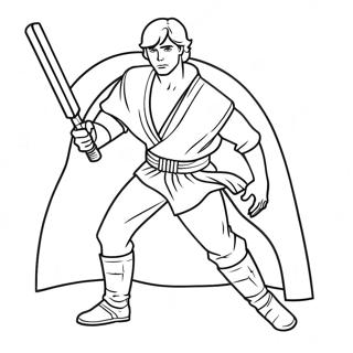 Luke With Lightsaber Coloring Page 58294-46117