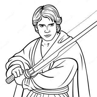 Luke With Lightsaber Coloring Page 58294-46118