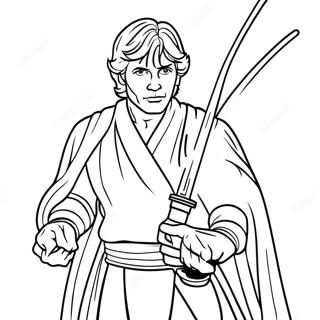 Luke With Lightsaber Coloring Page 58294-46120