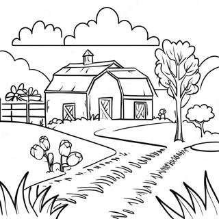 Farm Landscape Coloring Page 5830-4638