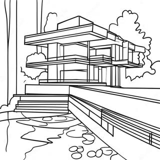 Pagini De Colorat Cu Designul Arhitectural Frank Lloyd Wright 58333-46144